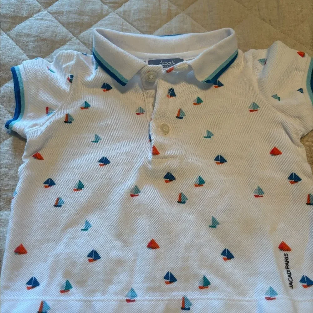 Jacadi Polo with Colorful Sailboat Pattern